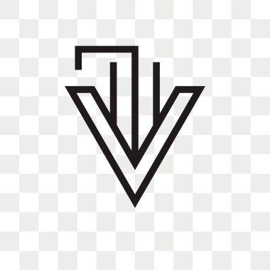 Saydam arka plan üzerinde aşağı izole ok vektör simgesi 