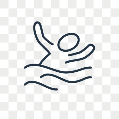 Saydam arka plan üzerinde yüzme logo tasarımı izole yüzme vektör simgesi