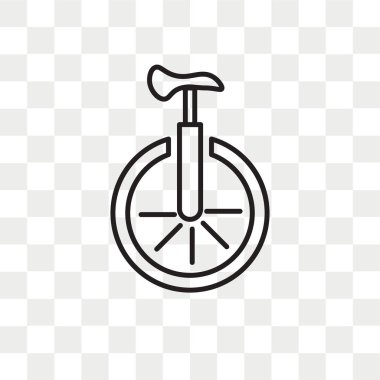 Saydam arka plan üzerinde Unicycl izole tek tekerlekli sirk bisikletine vektör simgesi