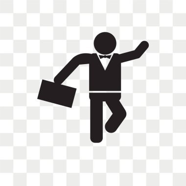 Şeffaf backgrou izole iş adamı dans vektör simgesi