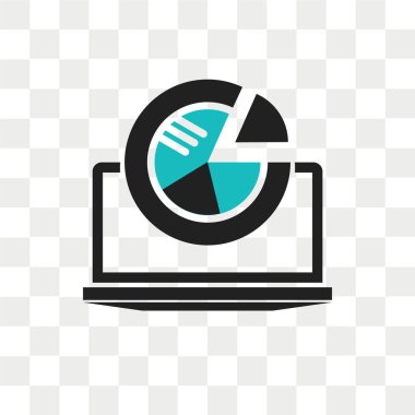 Saydam arka plan üzerinde izole dizüstü analiz vektör simgesi, 