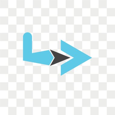 Saydam arka plan üzerinde Righ izole sağ ok vektör simgesi