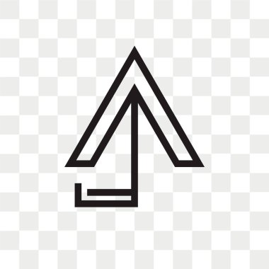 Yukarı ok vektör simgesi arro kadar şeffaf arka plan üzerinde izole