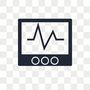 saydam arka plan üzerinde cardi izole kardiyogram vektör simgesi