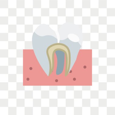 Saydam arka plan üzerinde diş logo izole diş vektör simgesi