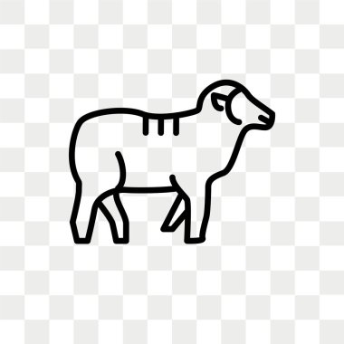 Saydam arka plan üzerinde koyun logo tasarımı izole koyun vektör simgesi