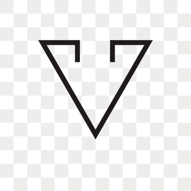 Saydam arka plan üzerinde aşağı izole ok vektör simgesi 