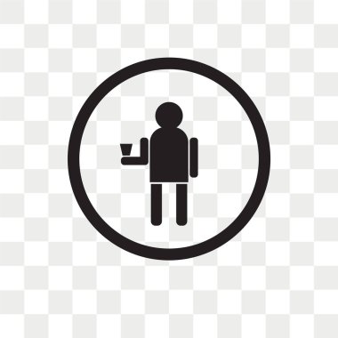 Saydam arka plan üzerinde Dr izole içme bölge vektör simgesi