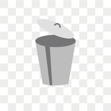 Saydam arka plan üzerinde çöp logo izole çöp vektör simgesi