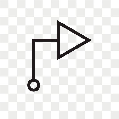 Saydam arka plan üzerinde Righ izole sağ ok vektör simgesi