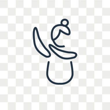 Saydam arka plan üzerinde dansçı logo tasarımı izole dansçı vektör simgesi