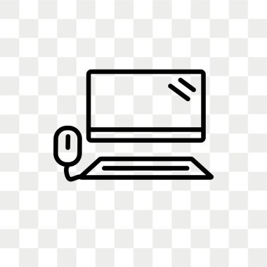 Şeffaf arka plan, logo tasarım bilgisayar kümesini izole bilgisayar Set vektör simgesi