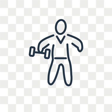 Saydam arka plan üzerinde halter logo tasarımı izole halter vektör simgesi