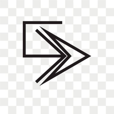 Saydam arka plan üzerinde Righ izole sağ ok vektör simgesi