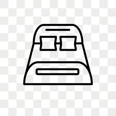 Saydam arka plan üzerinde çift kişilik yatak logo tasarımı izole Çift Kişilik Yatak vektör simgesi