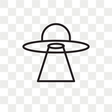Saydam arka plan üzerinde Ufo logo des izole Ufo vektör simgesi