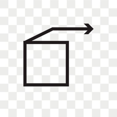 Saydam arka plan üzerinde Righ izole sağ ok vektör simgesi