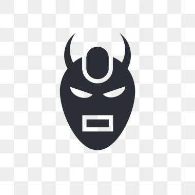 Saydam arka plan üzerinde şeytan izole şeytan maskesi vektör simgesi