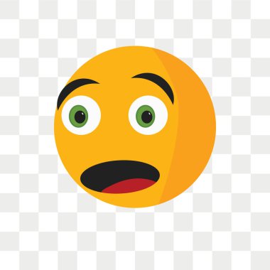 Saydam arka plan üzerinde izole sürpriz gülümseme vektör simgesi, 