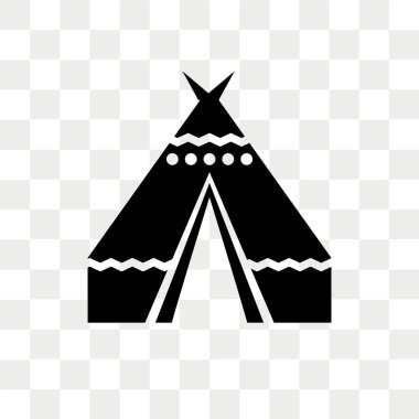 Saydam arka plan üzerinde çadır logosu d izole çadır vektör simgesi