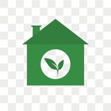 Saydam arka plan üzerinde Eko ho izole Eko ev vektör simgesi