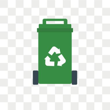 Geri dönüşüm kutusu vektör simgesi üzerinde şeffaf arka plan, izole Re