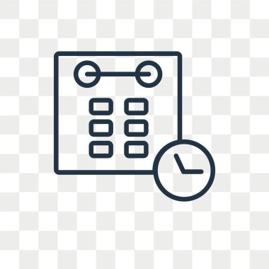 Saydam arka plan üzerinde program logo tasarımı izole zamanlama vektör simgesi