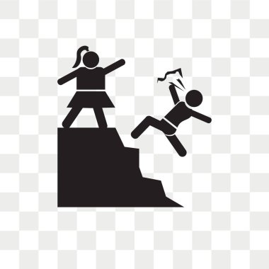 Çocuk vektör simgesi üzerinde şeffaf arka plan izole iterek adam