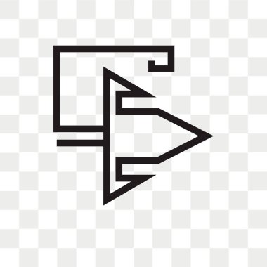 Saydam arka plan üzerinde Righ izole sağ ok vektör simgesi