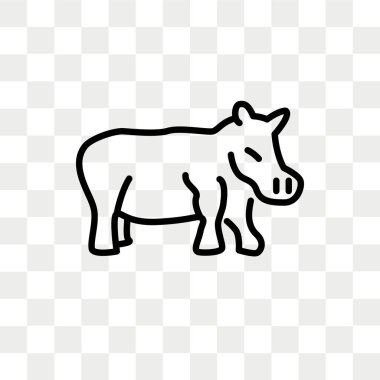 Saydam arka plan üzerinde su aygırı logo tasarımı izole su aygırı vektör simgesi