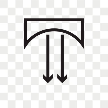 Saydam arka plan üzerinde aşağı izole ok vektör simgesi 