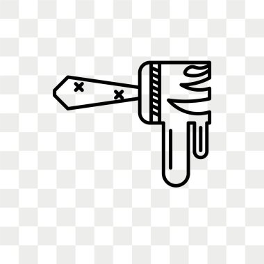 Saydam arka plan üzerinde ağrı izole boya fırça vektör simgesi