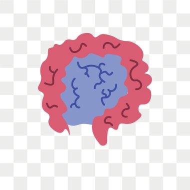 Saydam arka plan üzerinde İntörnlerin izole bağırsak vektör simgesi