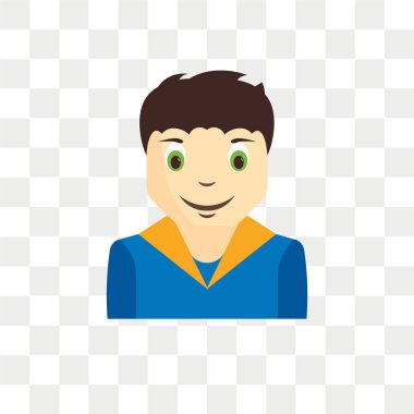 Çocuk Çocuk avatar vektör simge şeffaf arka plan üzerinde B izole