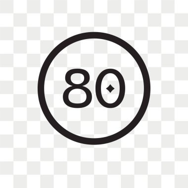 Saydam arka plan üzerinde 8 izole 80 hız sınırı vektör simgesi