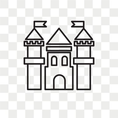 Saydam arka plan üzerinde kale lo izole Castle vektör simgesi
