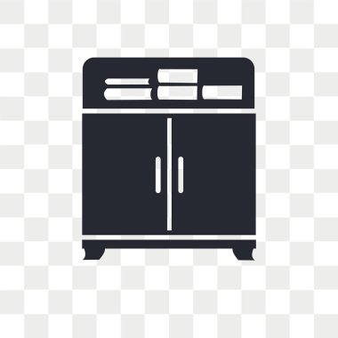 Saydam arka plan üzerinde kabine izole kabine vektör simgesi 