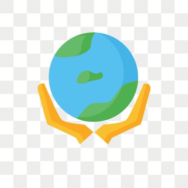 Saydam arka plan üzerinde dünya izole küre vektör simgesi