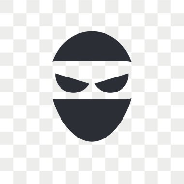 Saydam arka plan üzerinde Ninja logo izole ninja vektör simgesi