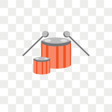 Saydam arka plan üzerinde davul logosu d izole vektör simge davul