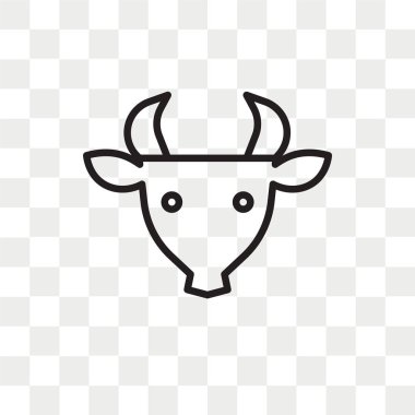 Saydam arka plan üzerinde inek logo des izole inek vektör simgesi