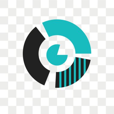 Pasta grafiği üzerinde şeffaf izole dört alan vektör simgesi olan 