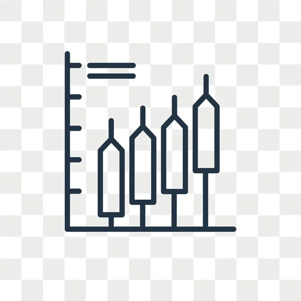 Sávdiagram vektor ikon elszigetelt átlátszó háttér, sávdiagram logo tervezés — Stock Vector
