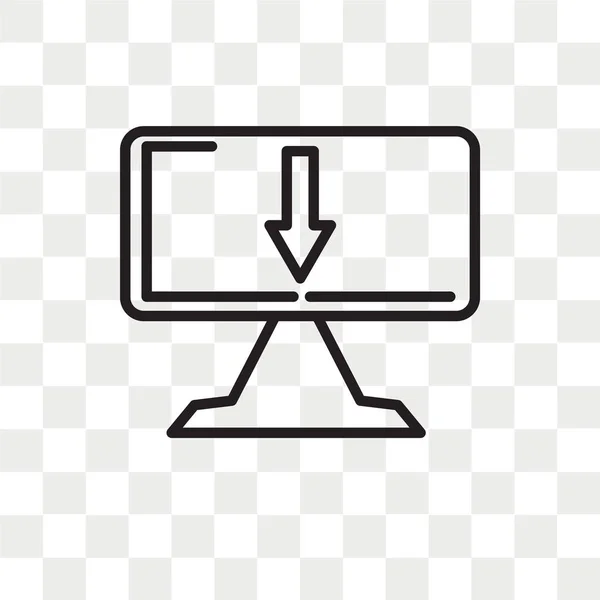 Monitor-Vektorsymbol isoliert auf transparentem Hintergrund, Monitor — Stockvektor