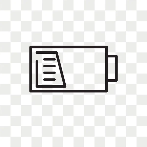 Icono de vector de batería aislado sobre fondo transparente, batería — Archivo Imágenes Vectoriales