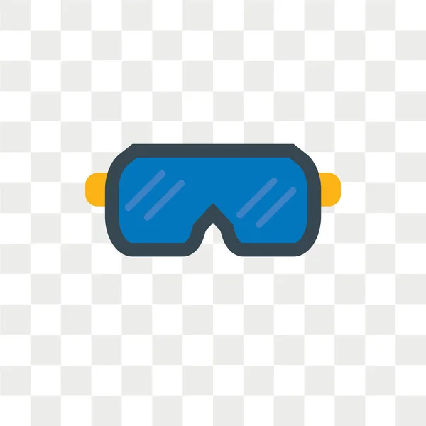 Szemüveg vector icon elszigetelt átlátszó háttér, védőszemüveget logo tervezés — Stock Vector