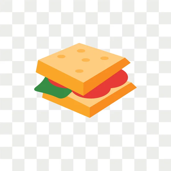 Значок вектора сэндвича изолирован на прозрачном фоне, Sandwic — стоковый вектор