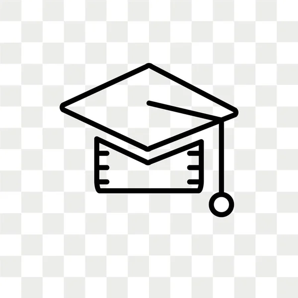 Mortarboard vector icono aislado sobre fondo transparente, diseño del logotipo de Mortarboard — Vector de stock