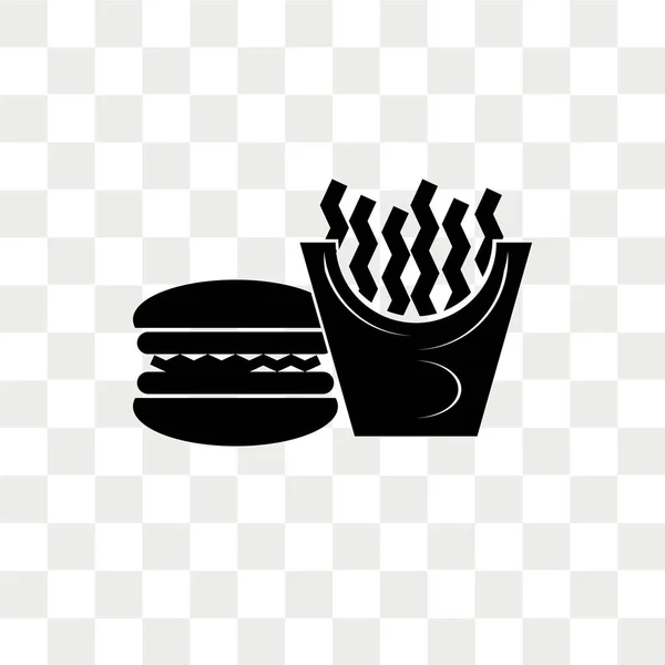 Comida rápida icono vectorial aislado sobre fondo transparente, Fast f — Vector de stock