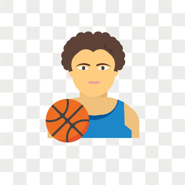 Jugador de baloncesto icono vectorial aislado sobre fondo transparente — Vector de stock